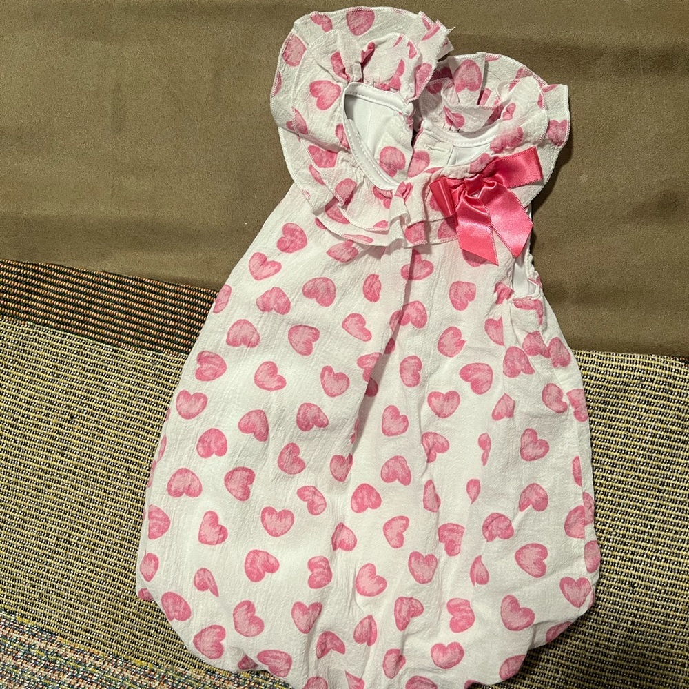 3M Little Me pink and white romper